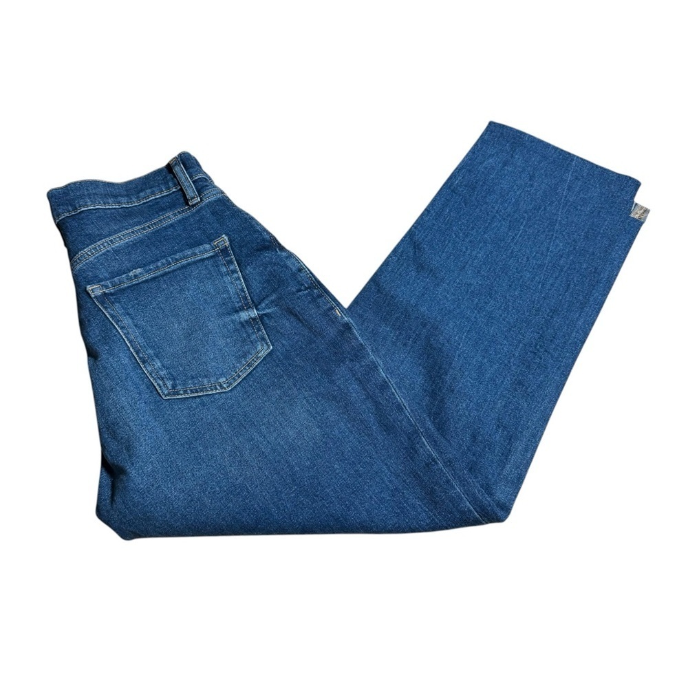 NWT Old Navy Extra High Rise Curvy Straight Leg Raw Edge Distressed Jeans - Picture 8 of 10